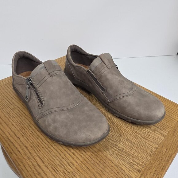 Cobb Hill by Rockport Shoes Womens Size 8 Taupe Leather Zip Slip-On CH6130 - Picture 1 of 9